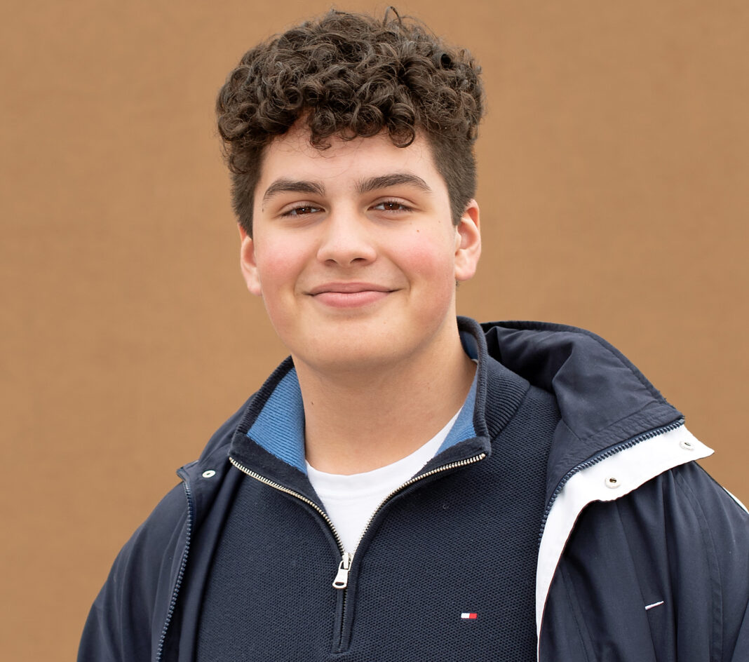 Boy with short brown hair